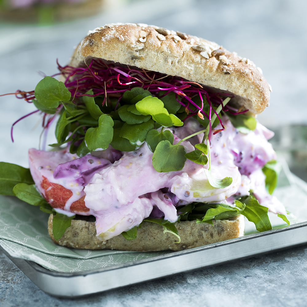 Pink kyllingesandwich